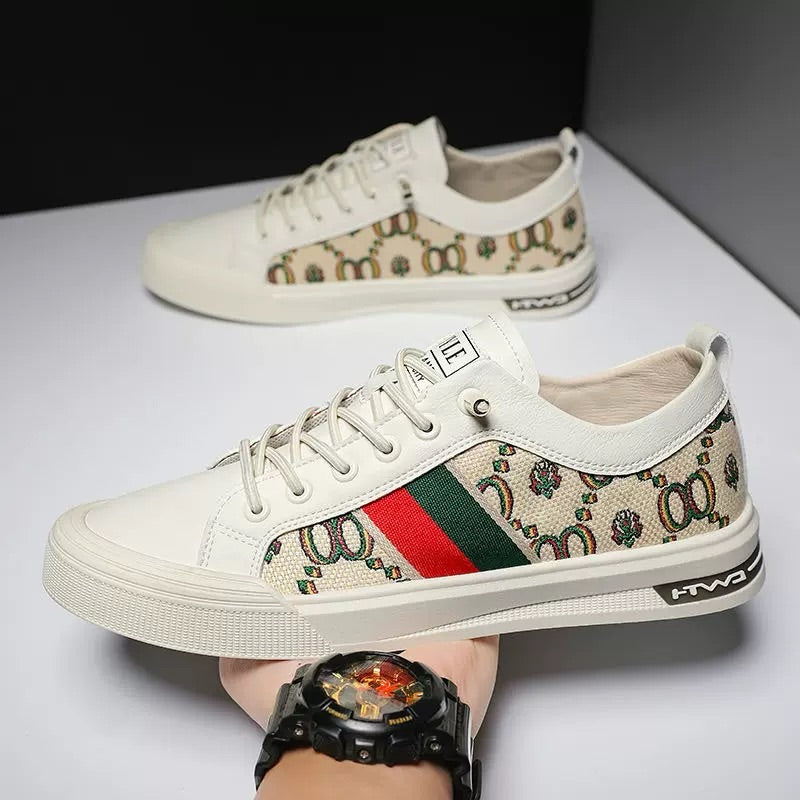 Printed Breathable Canvas Men's Shoes