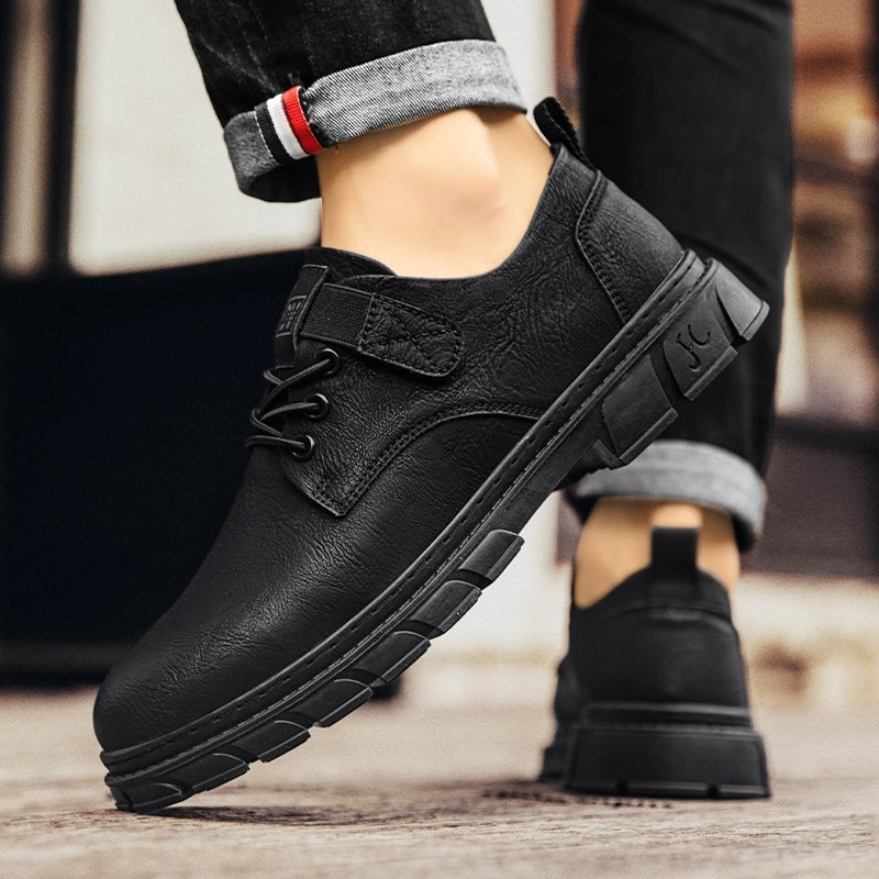 Men's Velcro Leather Platform Shoes