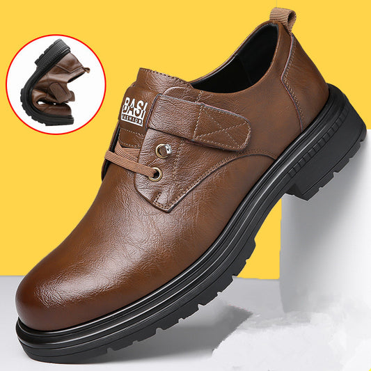 Men's Velcro Leather Platform Shoes