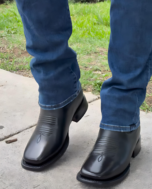 Black Premium Leather Ankle Boots