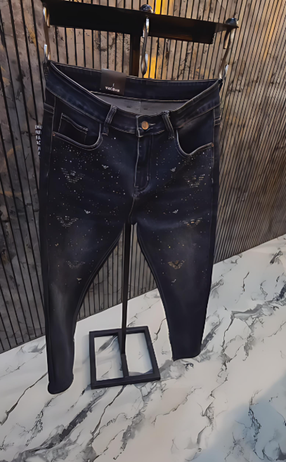 Sparkling Rhinestones Man's Jeans