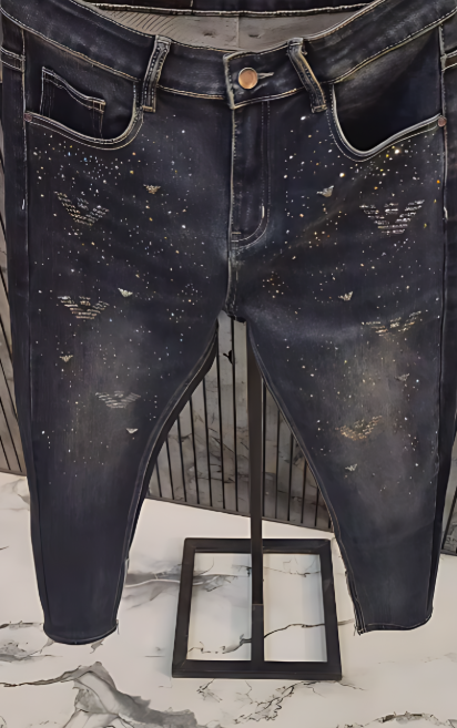 Sparkling Rhinestones Man's Jeans