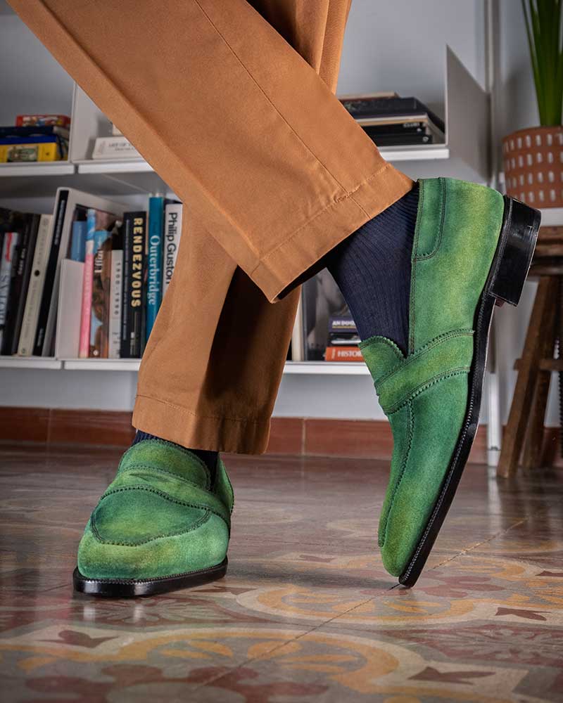 Green Suede Men's Shoes