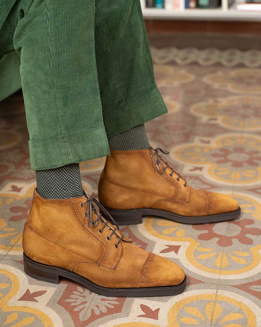 Brown Suede Men's Ankle Boots