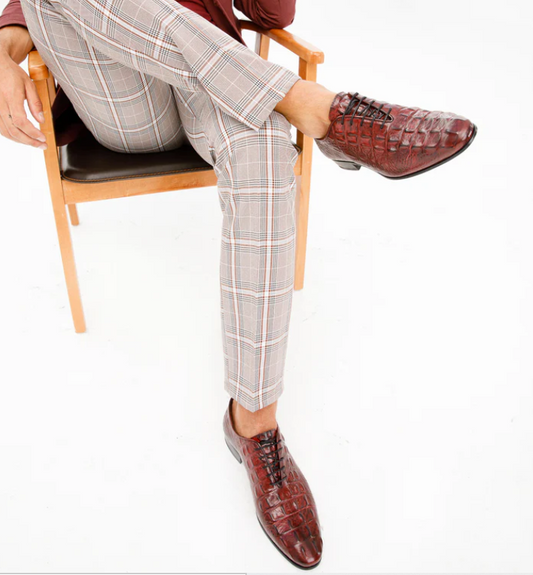 Crocodile Texture Men's Leather Shoes