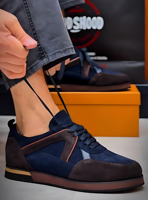 Men's Colorblock Suede Comfortable Sneakers