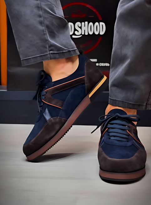 Men's Colorblock Suede Comfortable Sneakers
