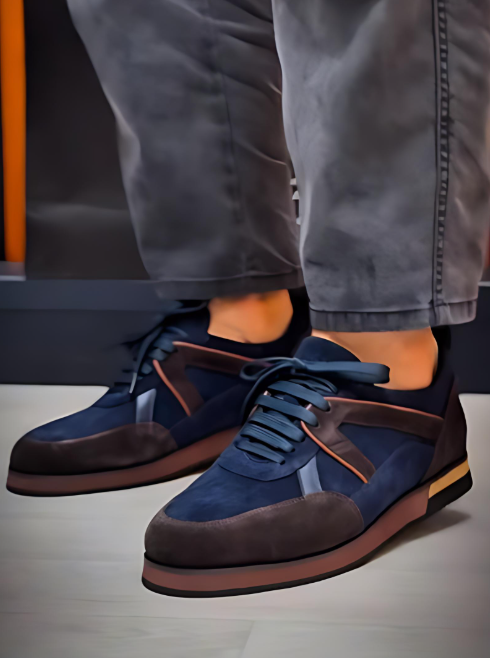 Men's Colorblock Suede Comfortable Sneakers