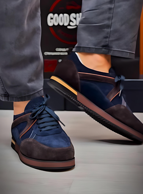 Men's Colorblock Suede Comfortable Sneakers