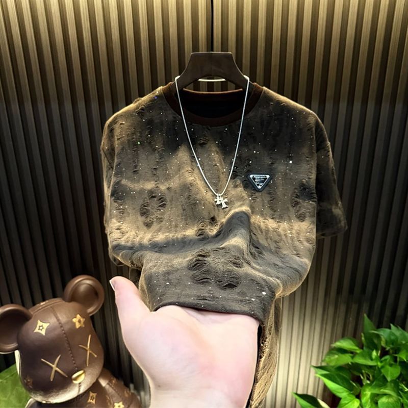 Men's Fashion Sparkling Rhinestone T-shirt