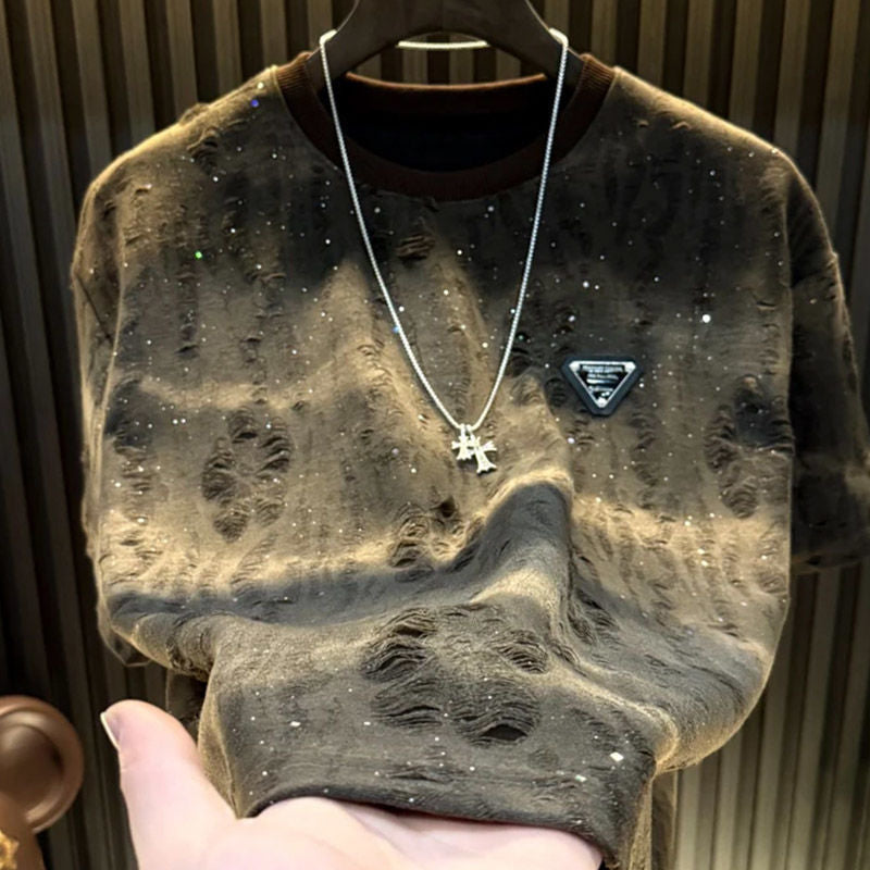 Men's Fashion Sparkling Rhinestone T-shirt
