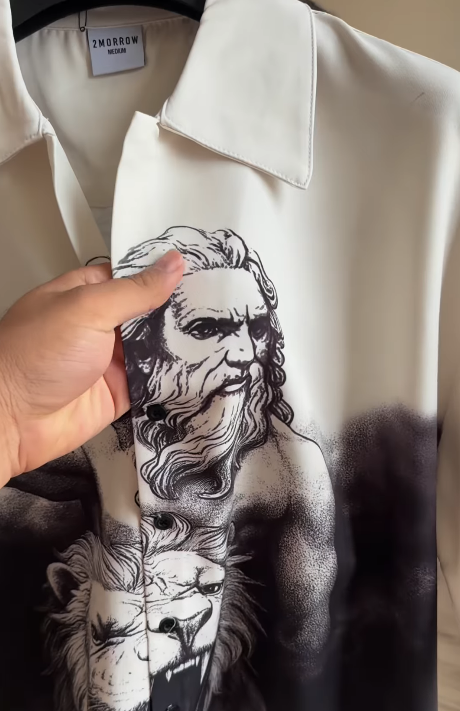 Men's Retro Printed Short-Sleeved Shirt