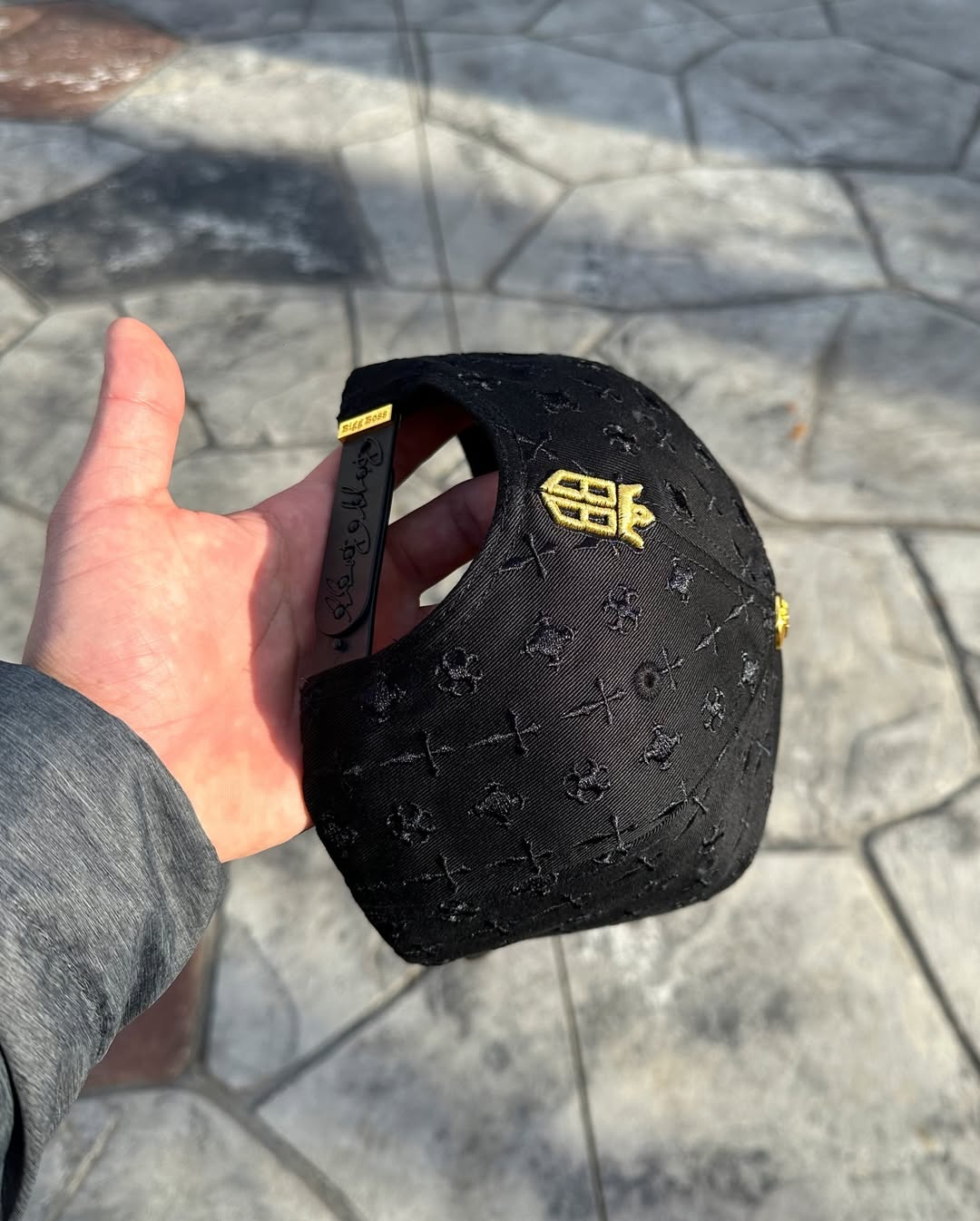 Men's Black Embroidered Baseball Cap