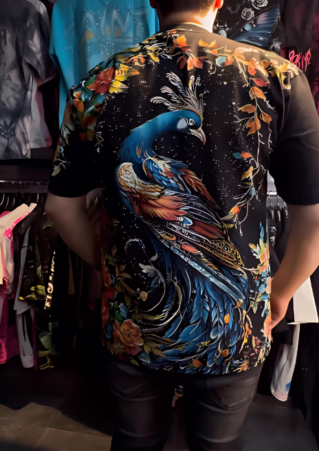 Peacock Sparkling Rhinestone T-shirt