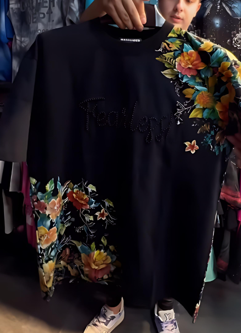 Peacock Sparkling Rhinestone T-shirt
