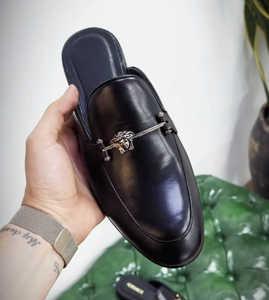 Men's Leather Loafer Slip-On Slippers