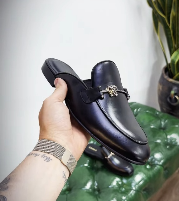 Men's Leather Loafer Slip-On Slippers
