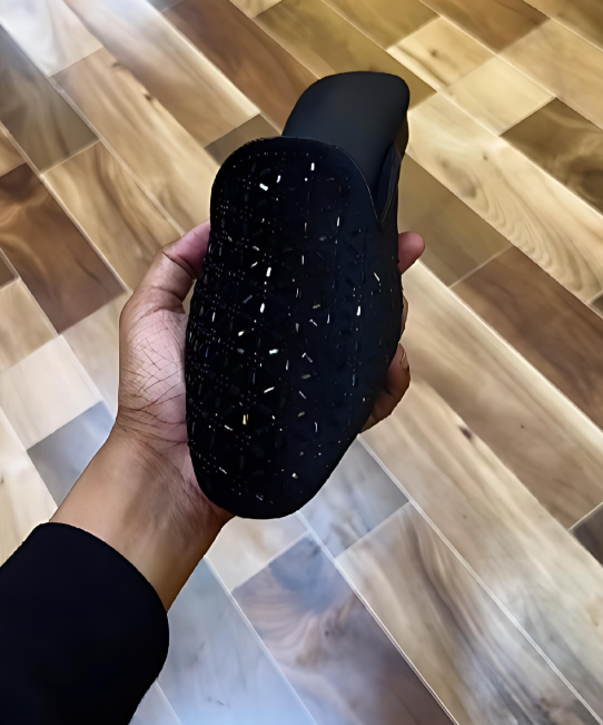 Men's Suede Sparkling Rhinestone Slippers