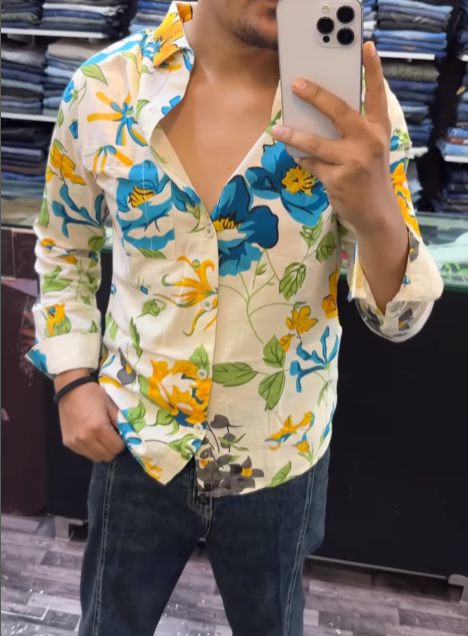 Men's Floral Print Shirt
