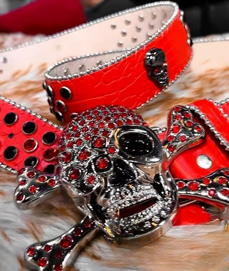 Punk Skull Rhinestone Belt