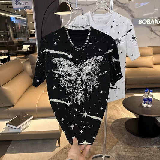 Men's Rhinestone Butterfly T-shirt