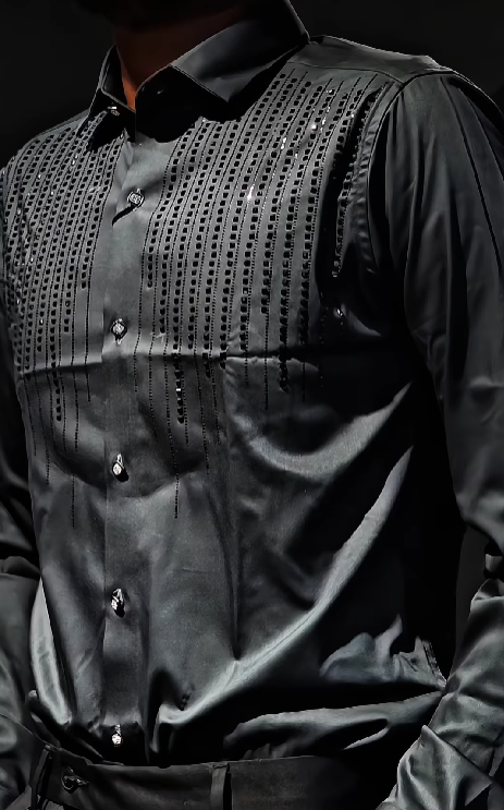 Men's Sparkling Rhinestone Shirt