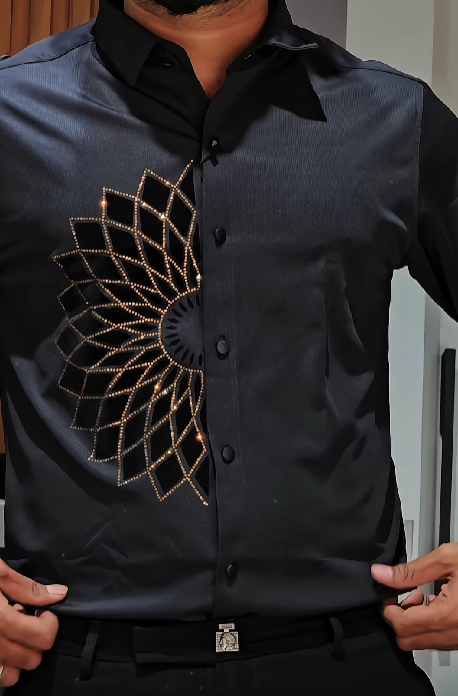Men's Sparkling Rhinestone Shirt