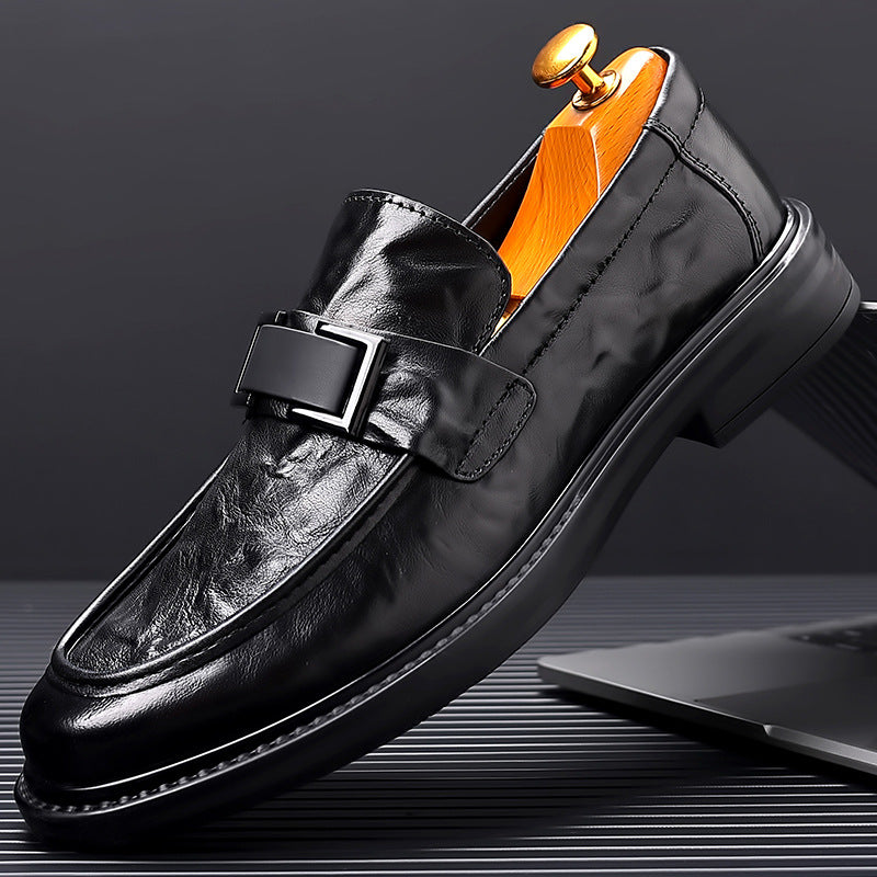 Business Casual Textured Men's Leather Shoes