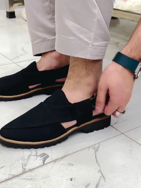 Black Buckle Men's Sandals