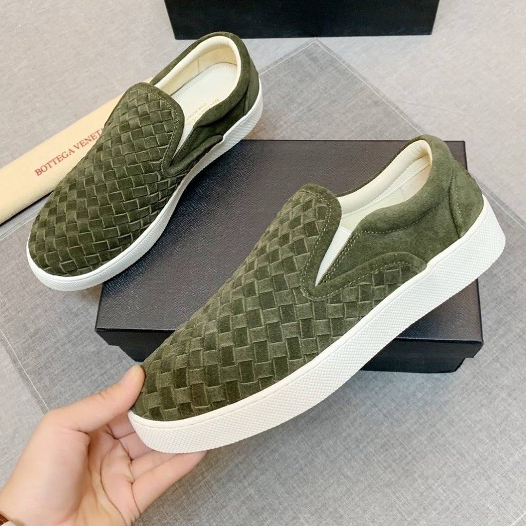 Men's Woven Suede Slip-On Shoes