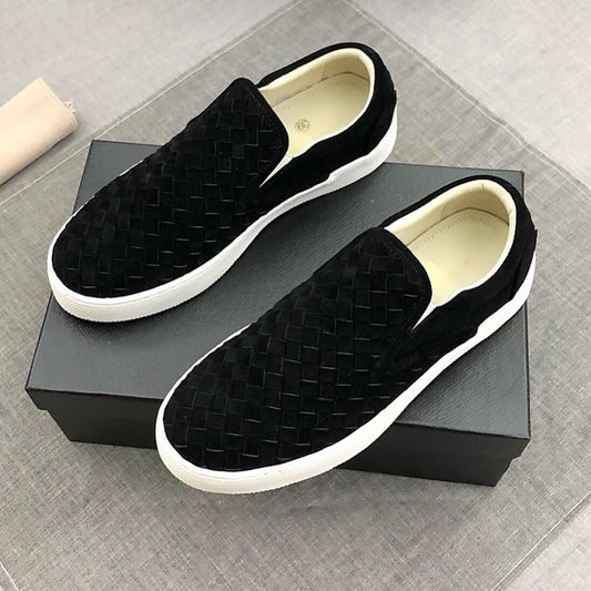 Men's Woven Suede Slip-On Shoes