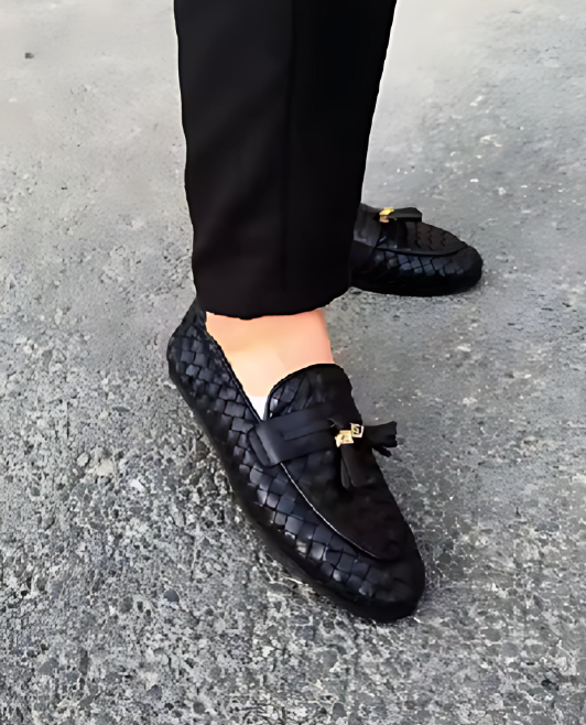Super Soft Tassel Woven Leather Shoes