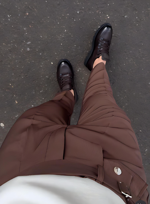 Brown Lace-Up Comfortable Leather Shoes