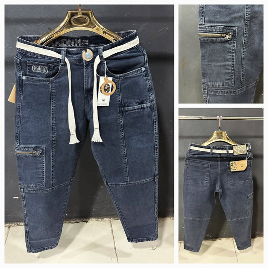 Men's Drawstring Stretch Jeans