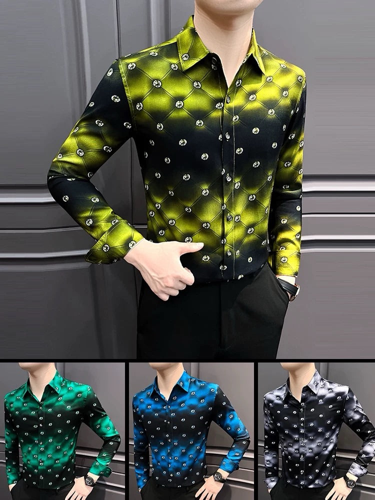 Men's Printed Long-Seeved Shirt