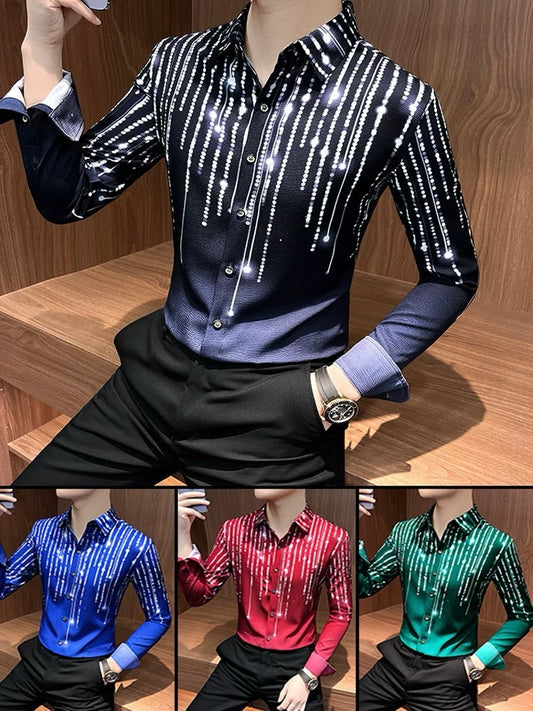 Men's Dazzling Long-Sleeved Shirt