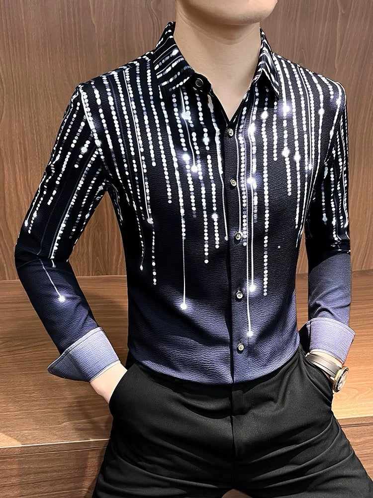 Men's Dazzling Long-Sleeved Shirt