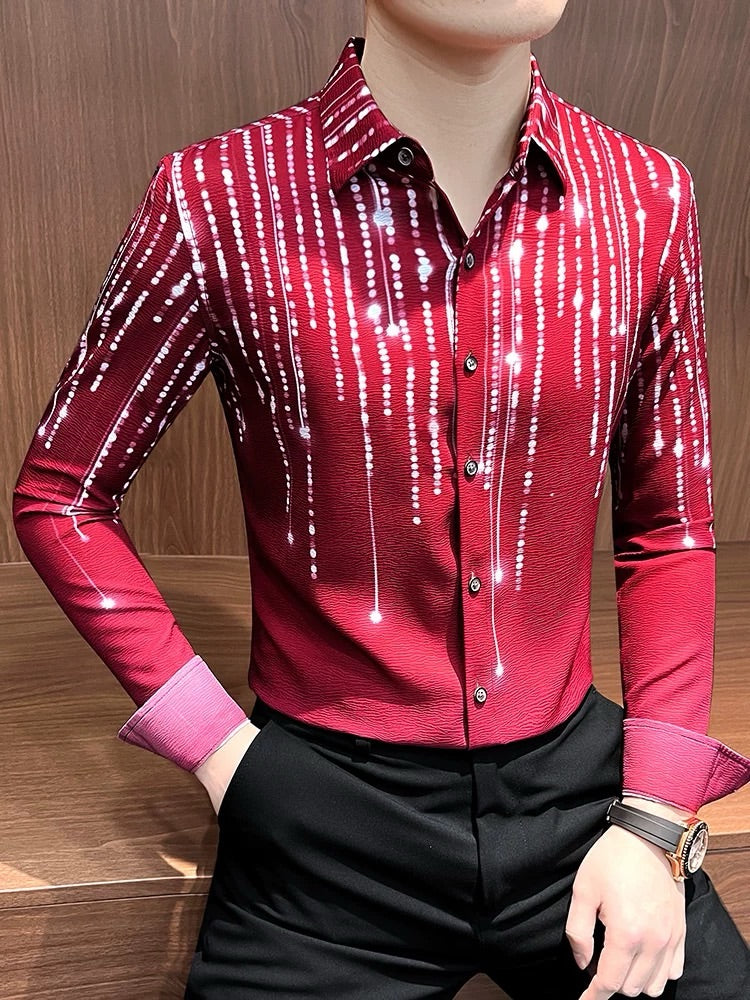 Men's Dazzling Long-Sleeved Shirt