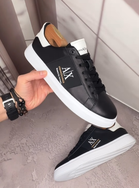 Black Leather Lace-Up Causal Men's Shoes