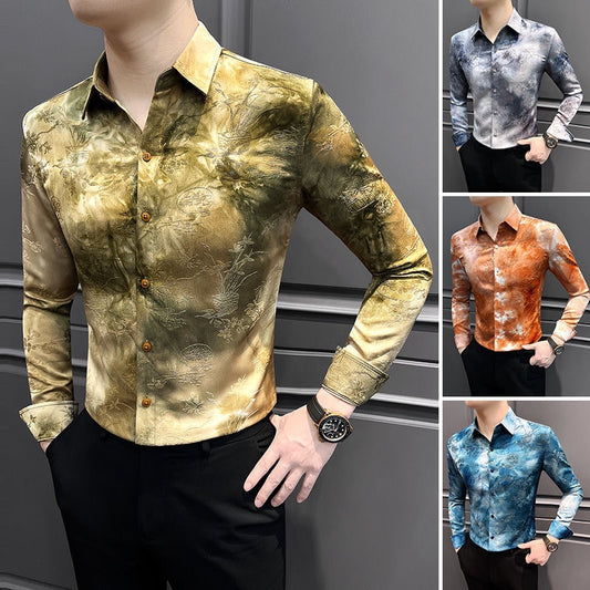 Men's Tie-Dye Print Shirt
