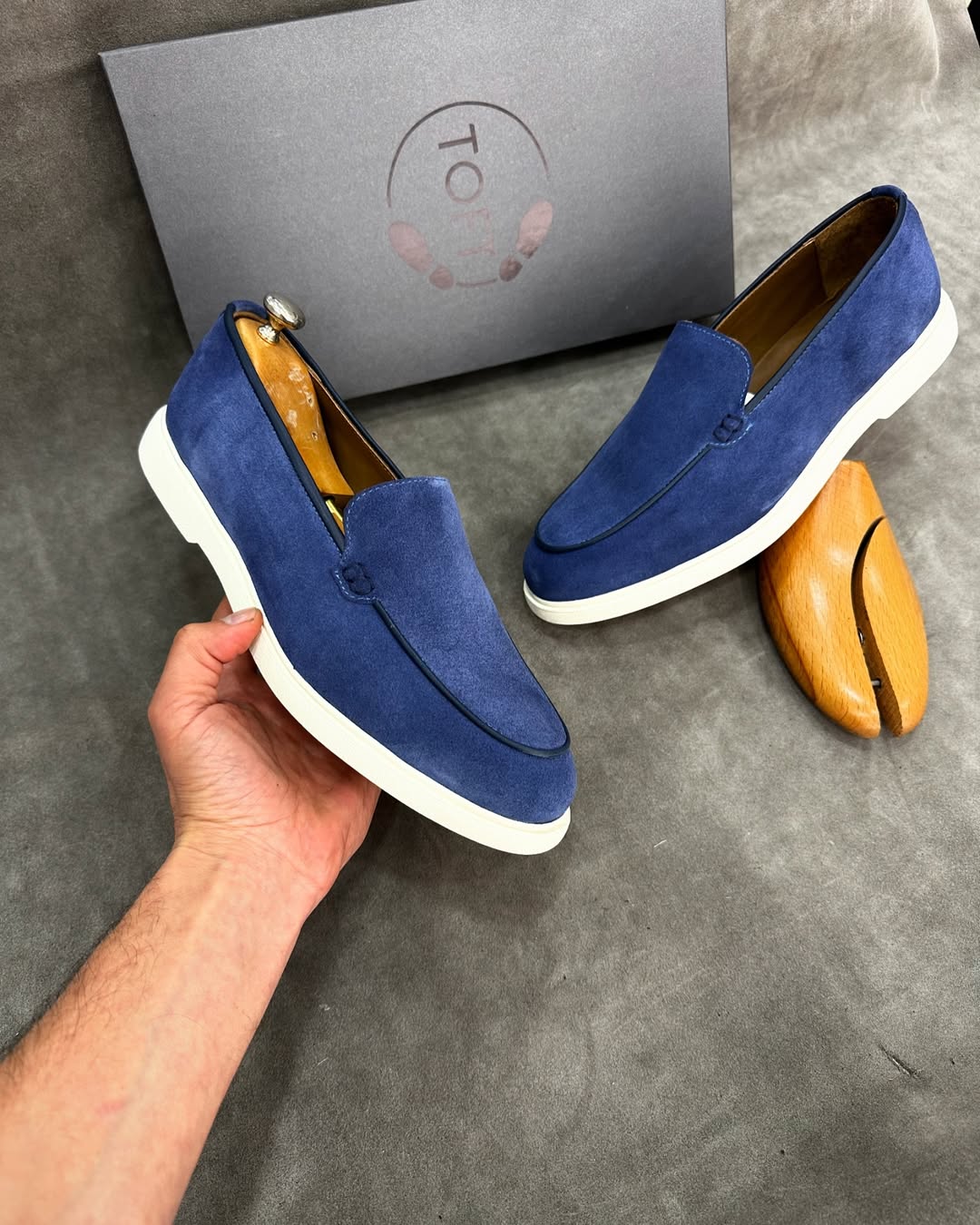 Solid Color Suede Slip-On Loafers