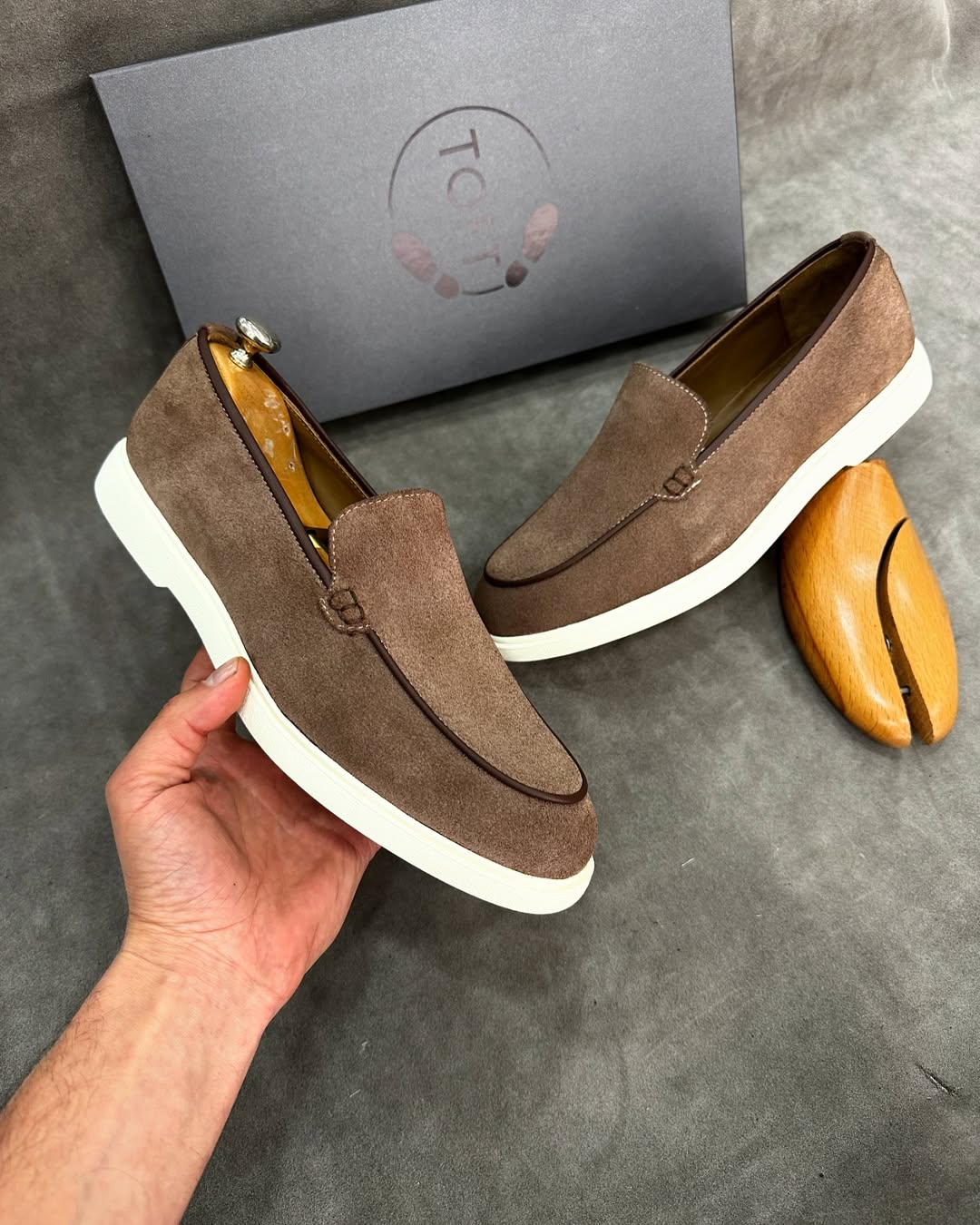 Solid Color Suede Slip-On Loafers