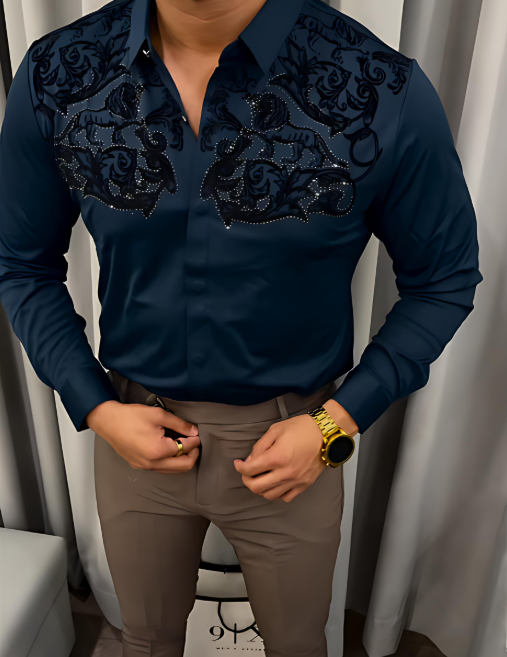 Sparkling Rhinestone Causal Shirt