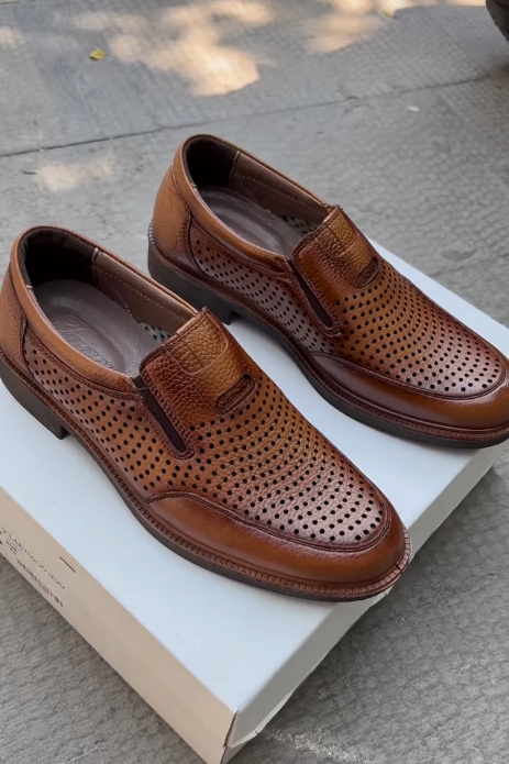 Brown Casual Breathable Leather Shoes