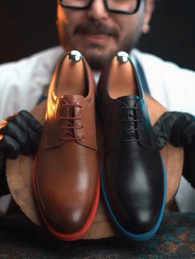 Contrast Color Sole Business Leather Shoes