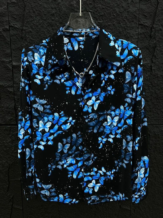 Men's Blue Butterfly Comfort Shirt