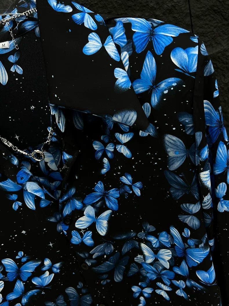 Men's Blue Butterfly Comfort Shirt