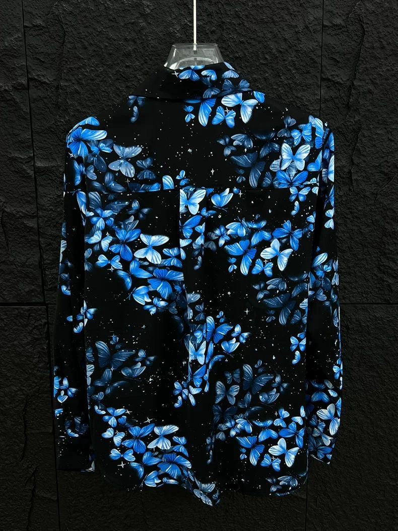 Men's Blue Butterfly Comfort Shirt