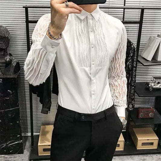 Men's Lace Hollow Shirt
