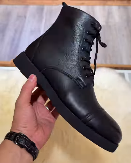 Men's Soft Leather Lace-Up Martin Boots